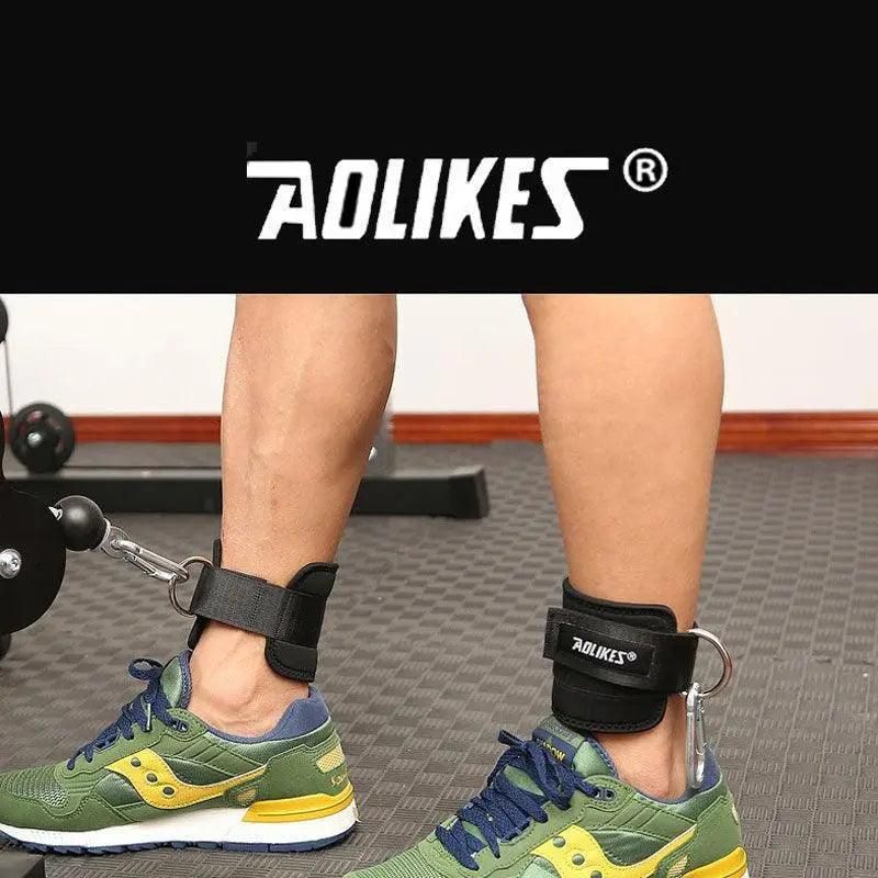 Aolikes Weight Lifting Ankle D-Ring Strap Cable Kickbacks Attachment Gym Leg - Left+Right