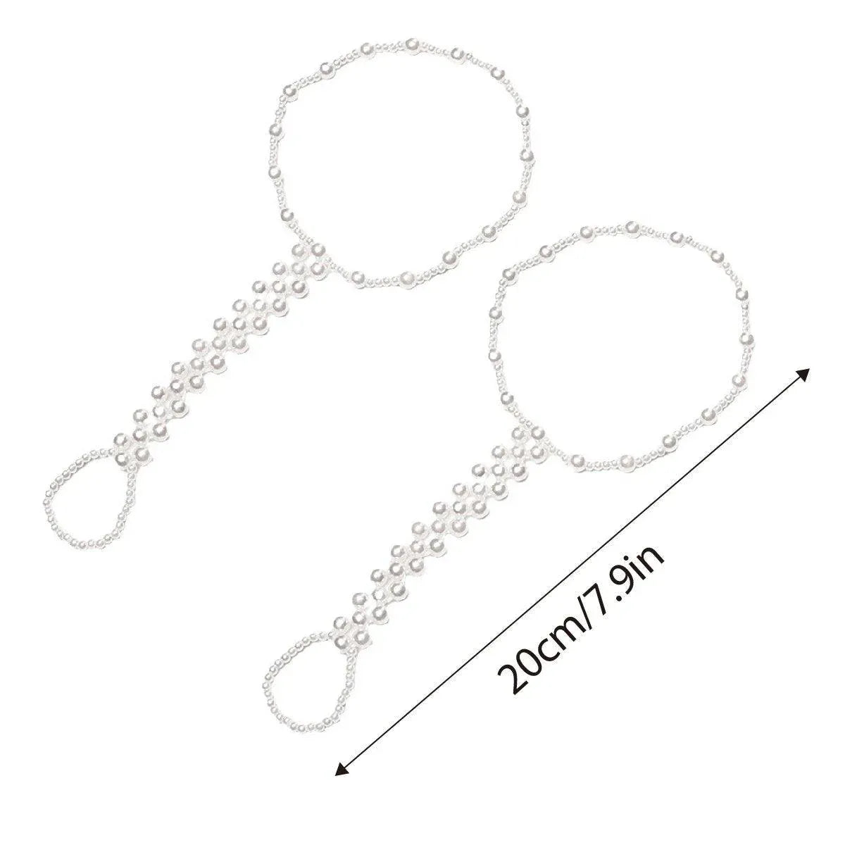 Womens Braided Anklet with Imitation Pearls Adjustable Fashion Anklet Jewelry