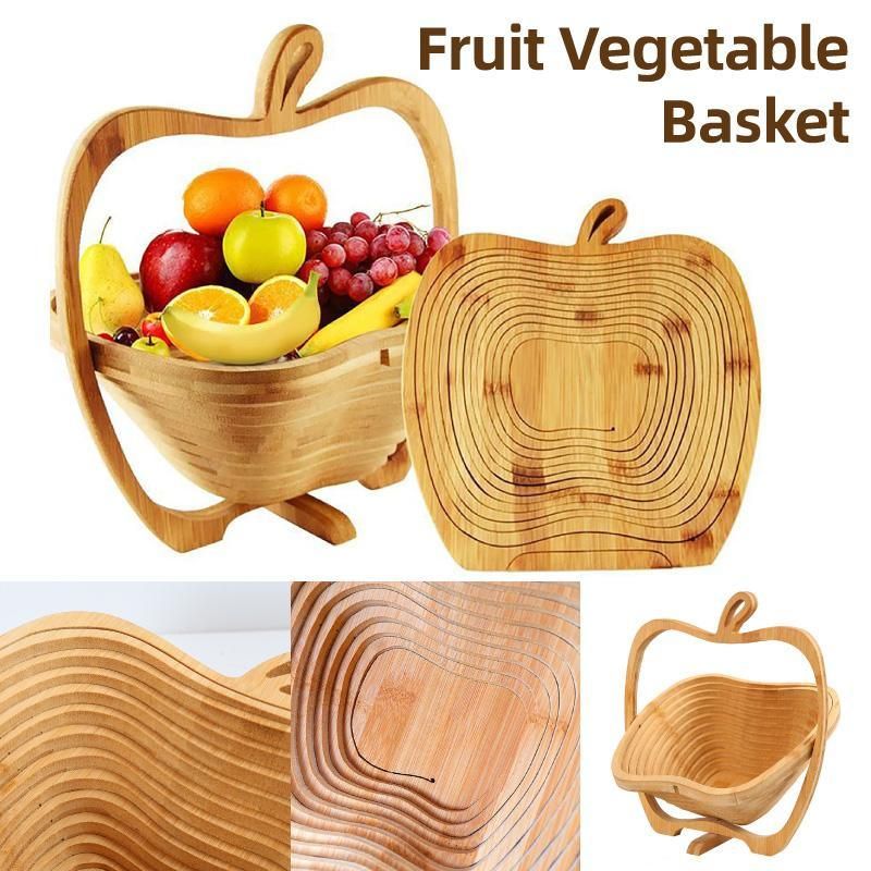 Wooden Fruit and Vegetable Storage Basket for Kitchen Organizing Home Storage