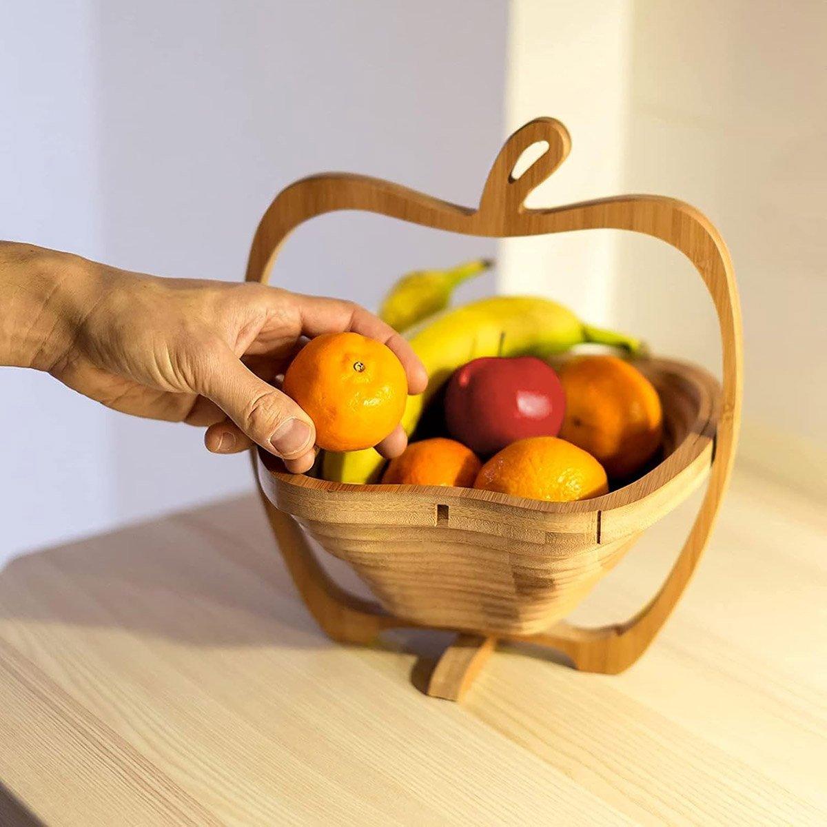 Wooden Fruit and Vegetable Storage Basket for Kitchen Organizing Home Storage
