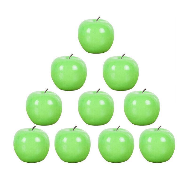 10 X Artificial Green or Red Apples for Home Party Wedding and Shop Decor - Green