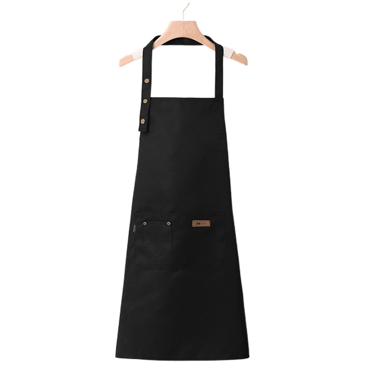 Adjustable Work Apron Neck Strap Waist Tie Kitchen Cooking Bib Apron Men Women - Brown