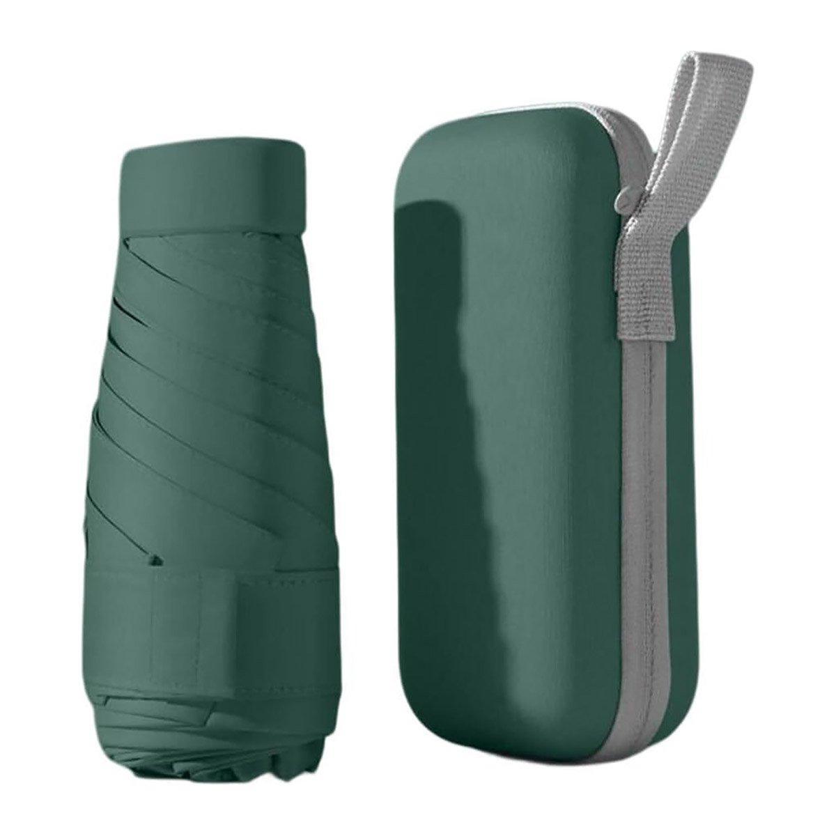 Portable Compact Five-Fold Umbrella UV Sun Protection Travel Manual Umbrella - Green