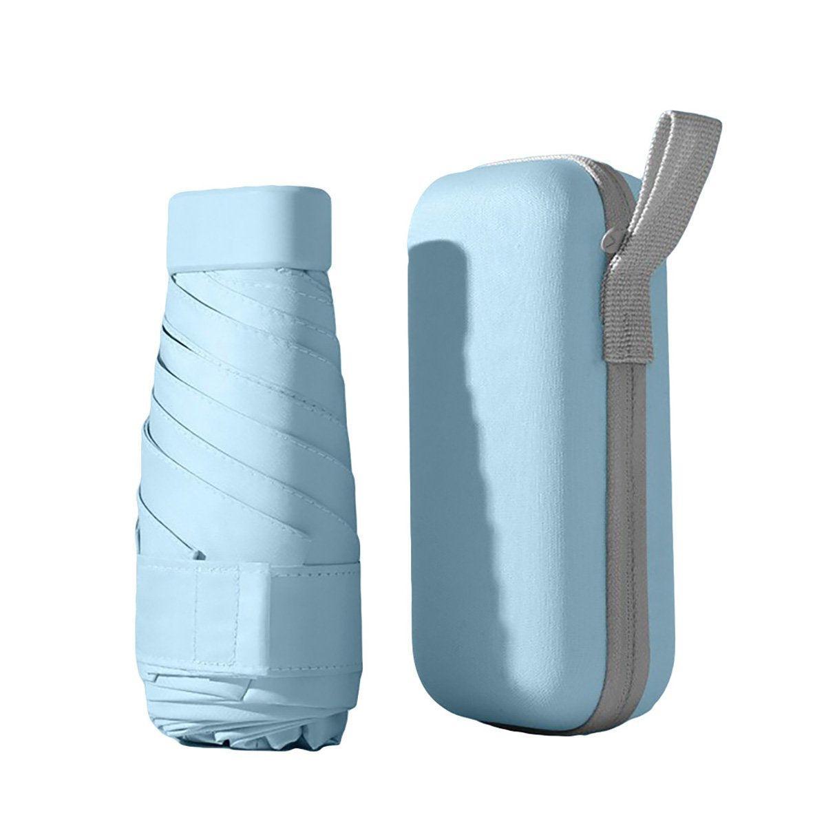 Portable Compact Five-Fold Umbrella UV Sun Protection Travel Manual Umbrella - Sky Blue