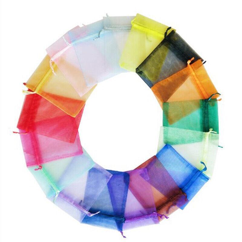 50PCS Organza Bag Sheer Bags Jewellery Wedding Candy Packaging Sheer Bags 10*15 cm - White/50PCS