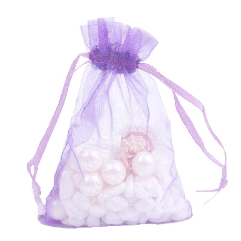 50 pcs Organza Bag Sheer Bags Jewellery Wedding Candy Packaging Sheer Bags 7*9 cm - Pink/50PCS