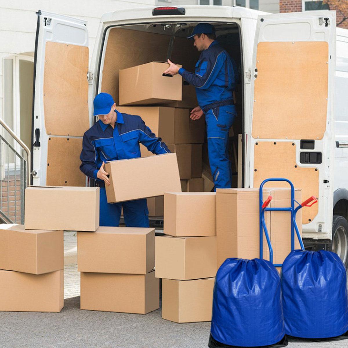 Waterproof Drawstring Moving Bag Large Packing Transfer Bag for Travel Storag - Blue