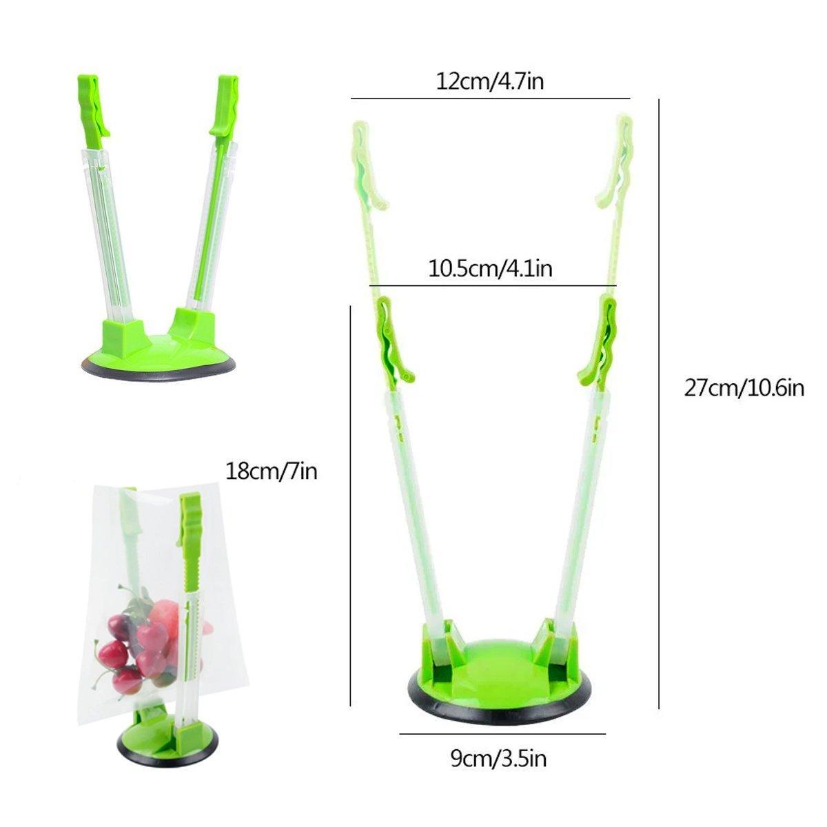 8PCS Kitchen Bag Holder Stand Plastic Storage Rack Food Storage Bag Organizer