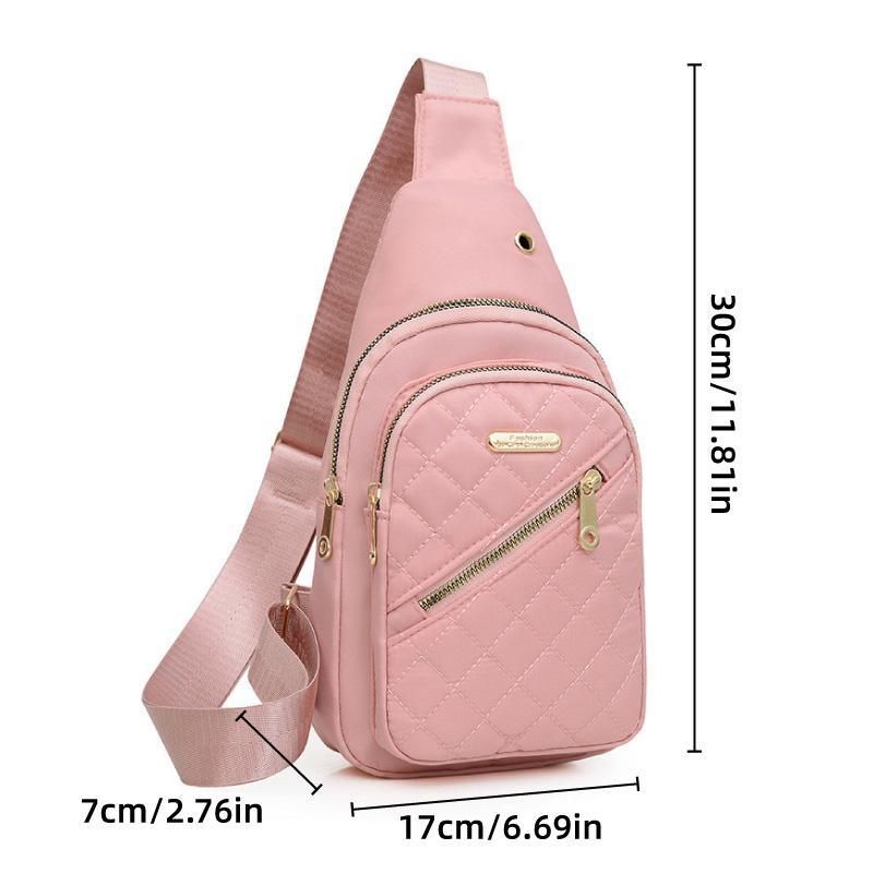 Chest Bag Crossbody Sports Bag Simple Casual Crossbody Bag for Travel Outdoor - Pink