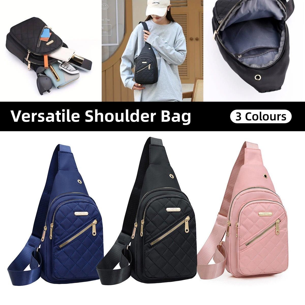 Chest Bag Crossbody Sports Bag Simple Casual Crossbody Bag for Travel Outdoor - Pink