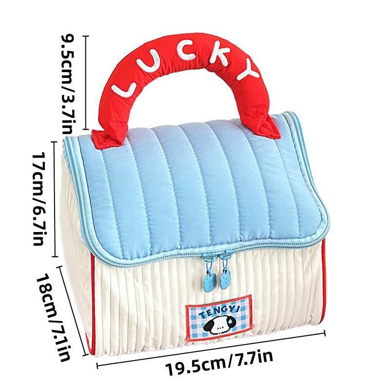 Cute Cabin Cosmetic Bag Large Capacity Portable Travel Storage Handheld Wash Bag - Yellow