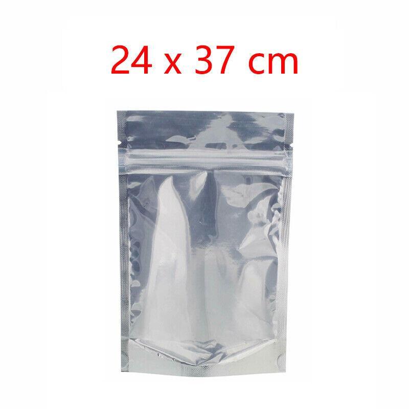 Clear Aluminum Foil Mylar Stand Up Retail Bags Zip Lock Pouches Pouch Packaging - 24*37+4CM-50PCS