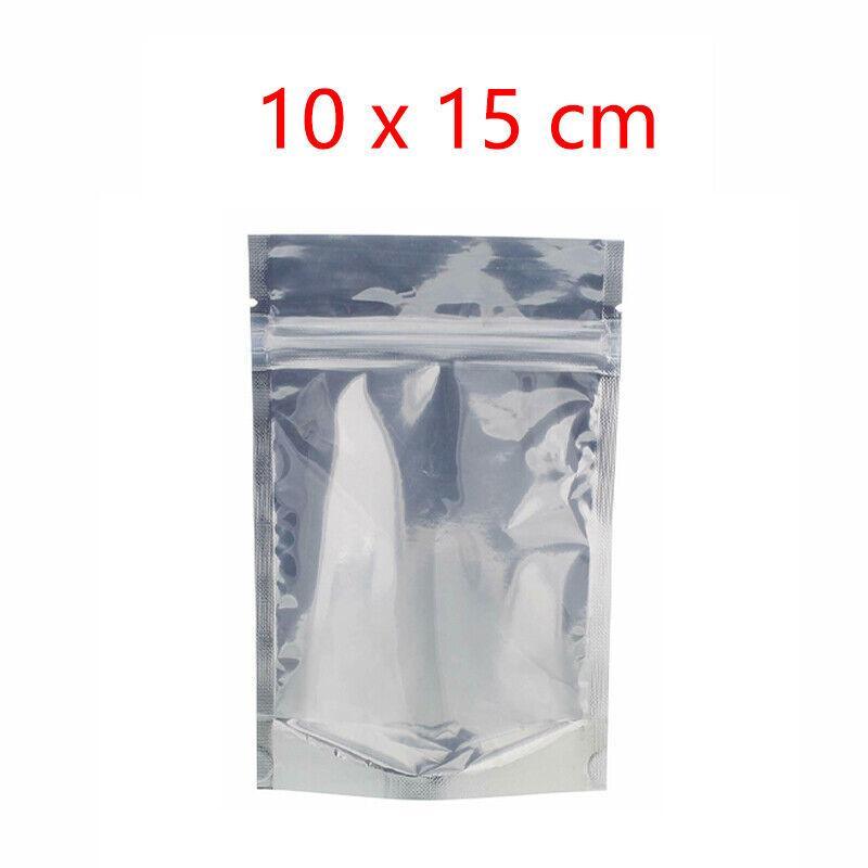 Clear Aluminum Foil Mylar Stand Up Retail Bags Zip Lock Pouches Pouch Packaging - 9*14+3CM-50PCS