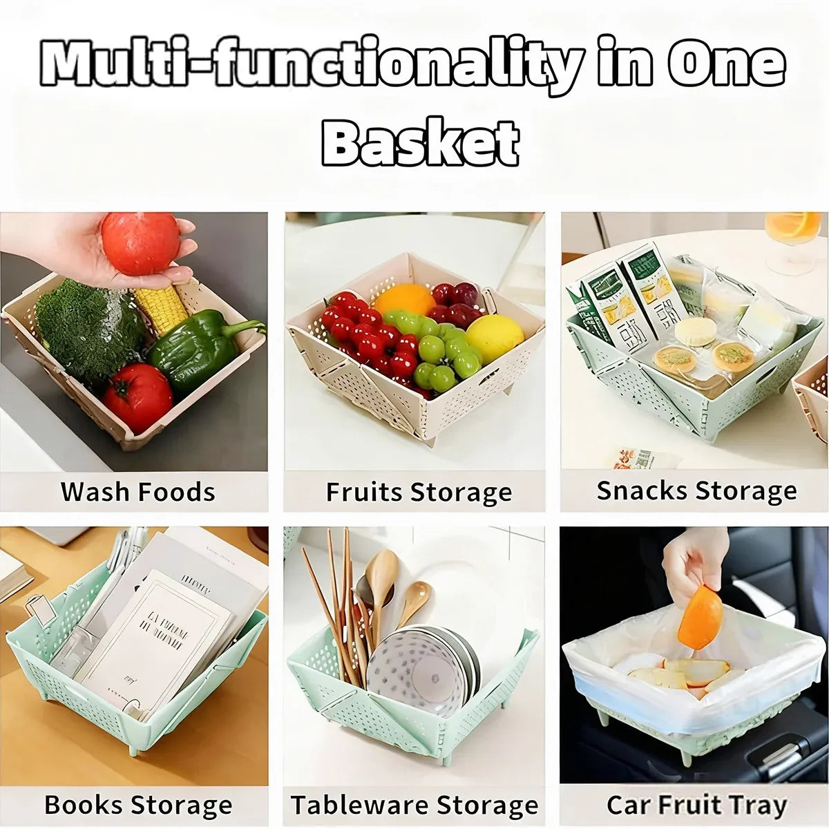 Collapsible Vegetable Washing Basket Foldable for Kitchen Sink