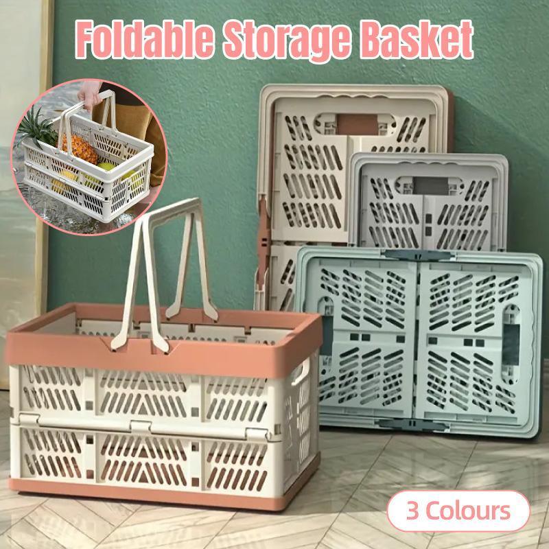 Foldable Portable Picnic Basket Lightweight Storage Basket for Outdoor Use - Blue