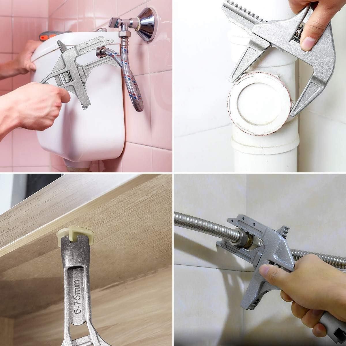 23CM Mini Adjustable Wrench Multi Functional Tool for Sink Bathroom Tubing Tool