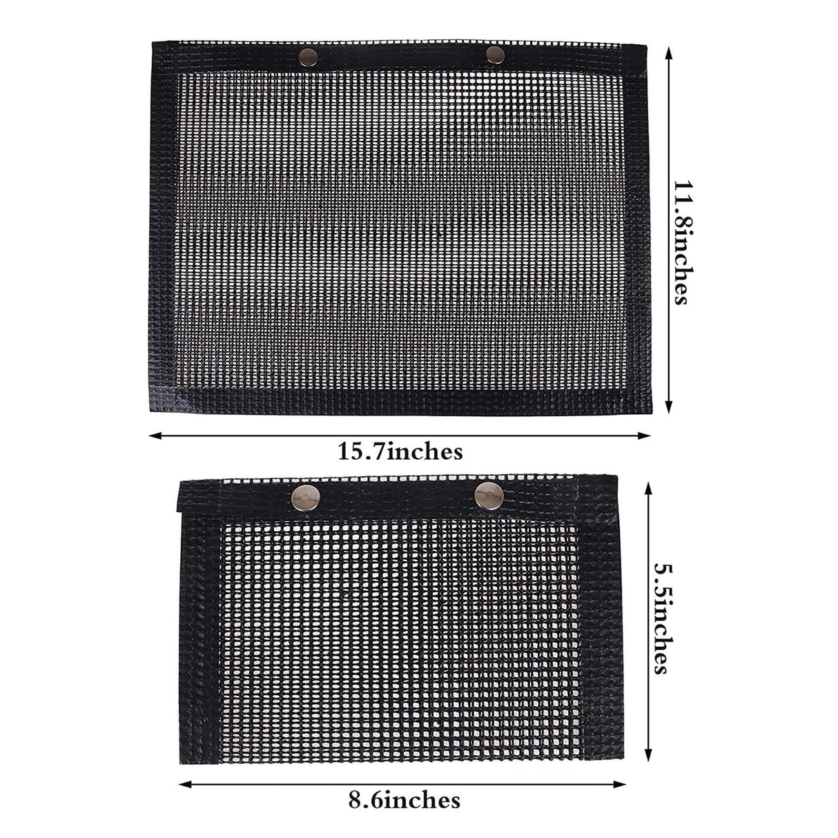 24x14CM BBQ Grilling Mesh Reusable Bag Outdoor Camping Barbecue Grill Mats Cooking Pads - Black