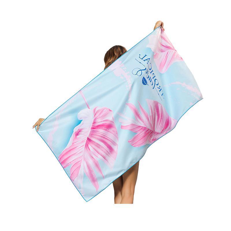 Sand Free XL Beach Towel + Bag Quick Dry Microfibre Compact Light Swimming - Blue zebra