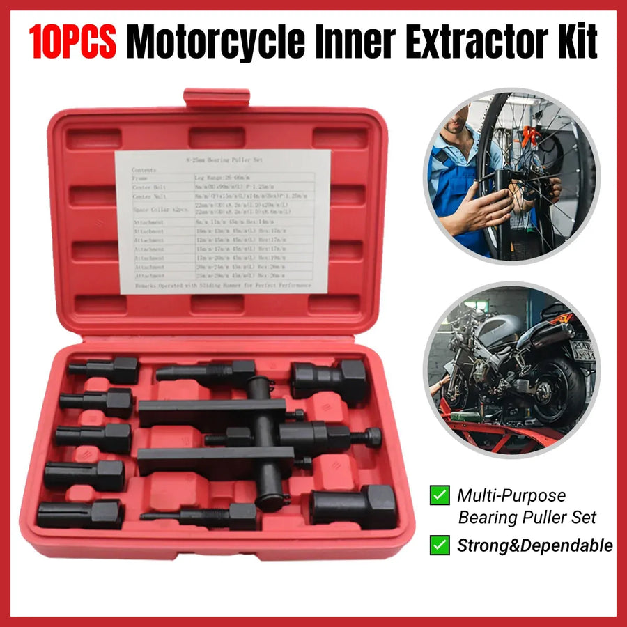 10PCS Motorcycle Inner Bearing Puller 2 Jaw Wheel Bearings Seals Maintenance