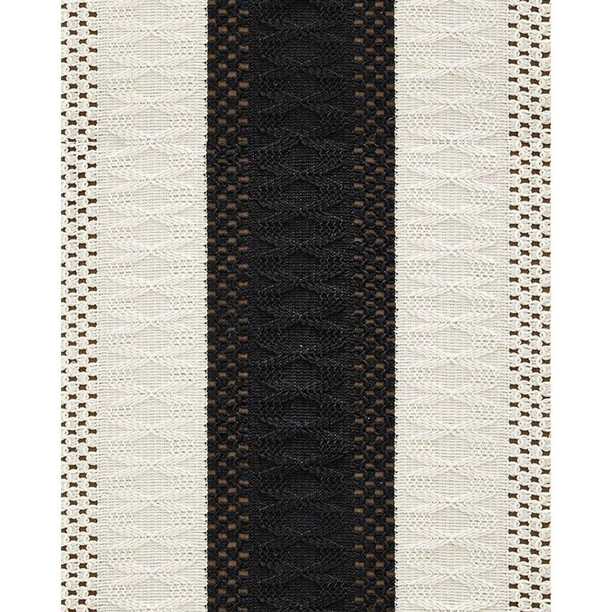 Cotton Linen Table Runner with Knot Tassel Bed End Towel Long Tablecloth Mat - Black