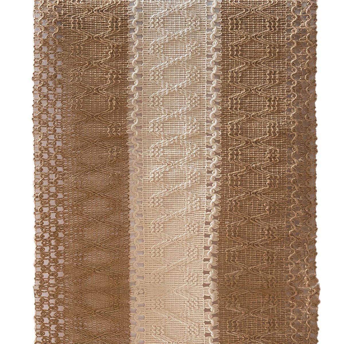 Cotton Linen Table Runner with Knot Tassel Bed End Towel Long Tablecloth Mat - Light brown