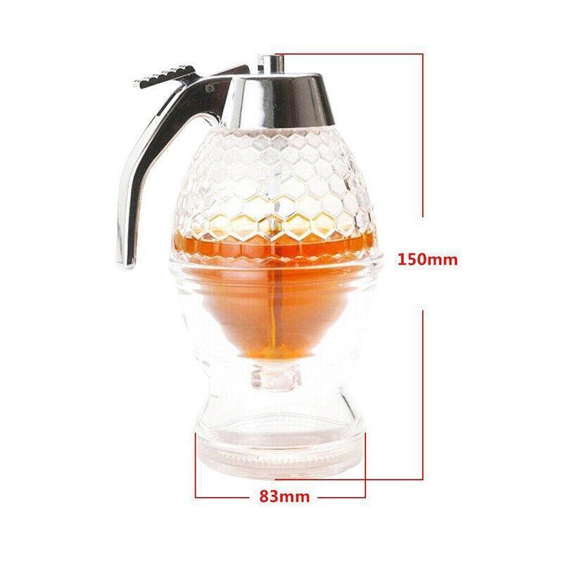 Honey Syrup Dispenser with Stand Bottom Flow Trigger Jar for Kitchen Use