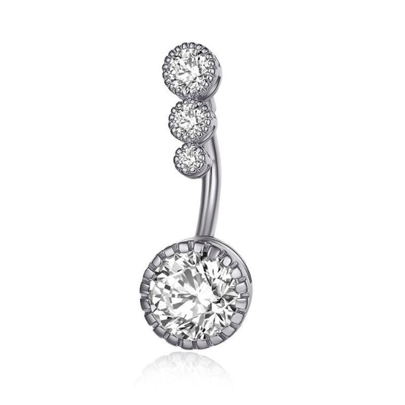 Belly Button Rings Bar Navel Steel Zirconia Body Piercing Jewellery