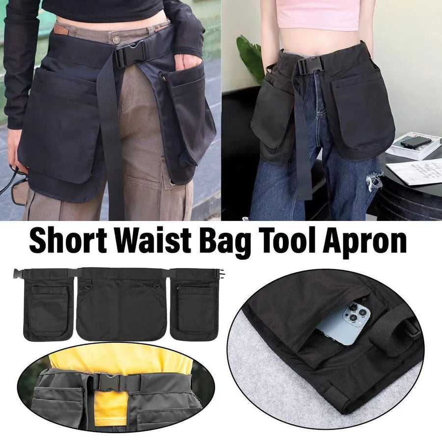 Gardening Apron Half-length Waist Bag Tool Work Clothes Adjustable Short Apron