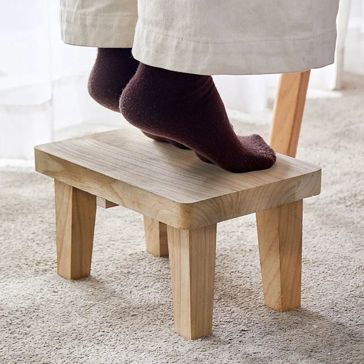 Solid Wood Small Bench Low Stool Shoe Bench Living Room Sturdy