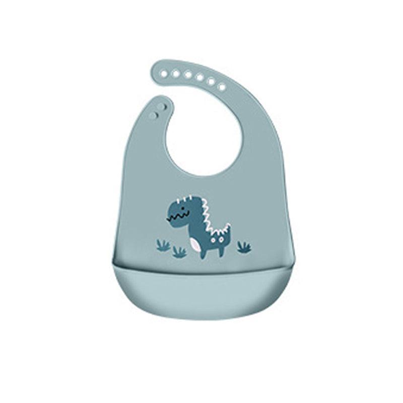 Silicone Waterproof Feeding Bib Apron with Pouch Easy to Clean Smock for Mealtime Use - Purple Swan