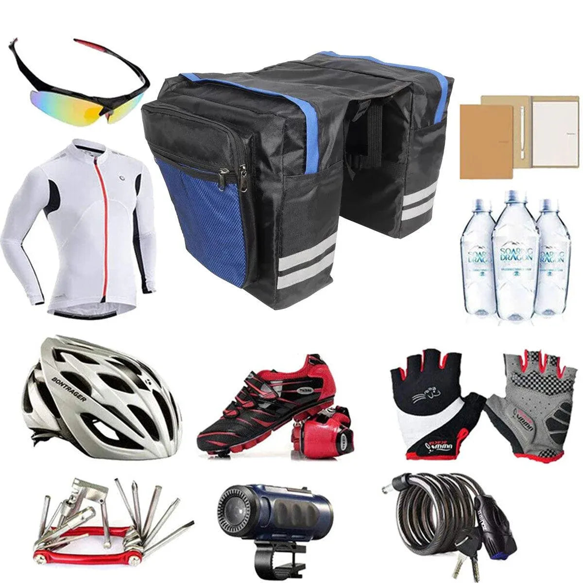 Bicycle Rear Rack Pannier Bags Double Side Water-Resistant Cycling Storage Bag