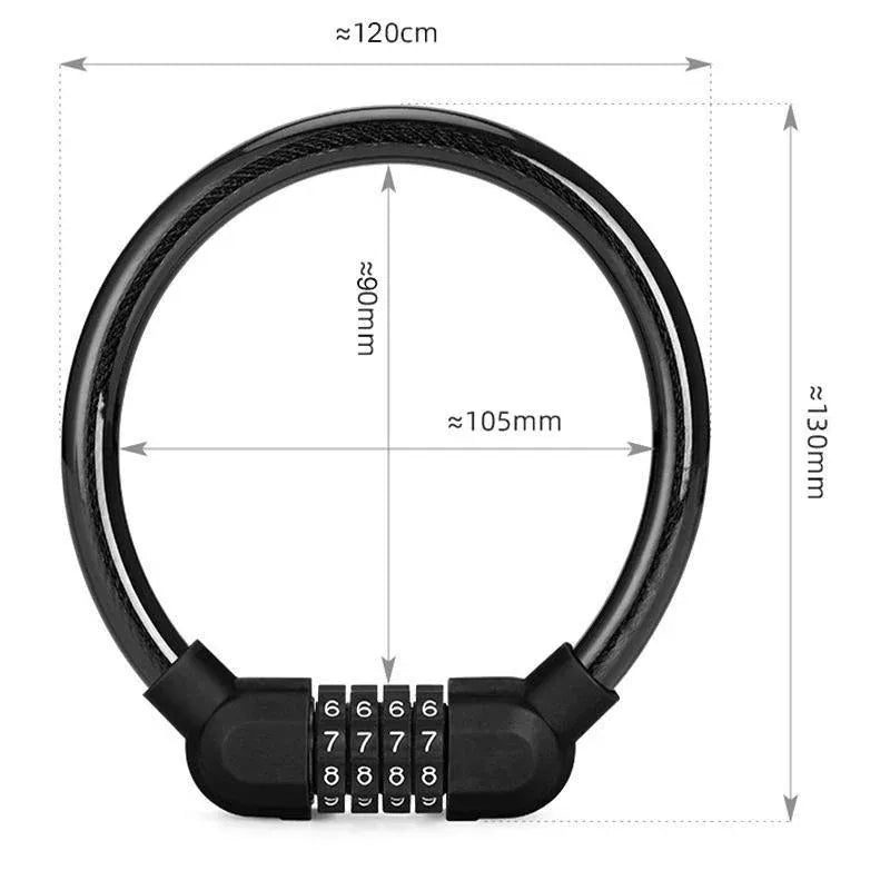 4 Digit Combination Bike Cable Lock Anti Theft for Bicycle Scooter