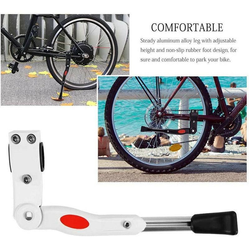 Rear Adjustable Kickstand for Mountain Bicycle Road Bike Parking Support Leg - Black