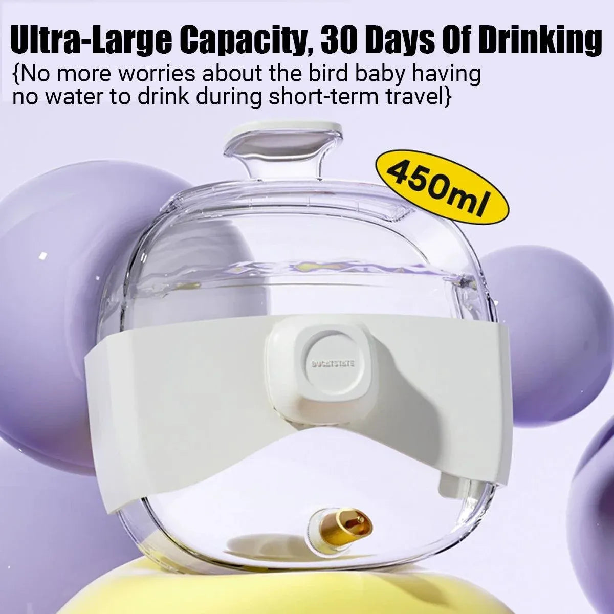 450ml Parrot Water Bottle Bird Drinker Feeder Large Capacity for Birds and Pet