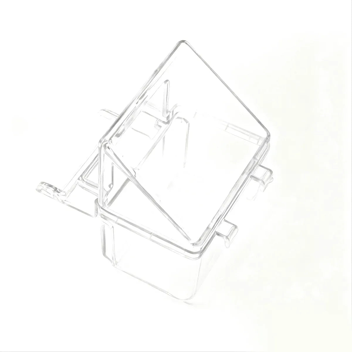Bird Cage Feeder Hanging Clear Plastic Anti Spill with Hook