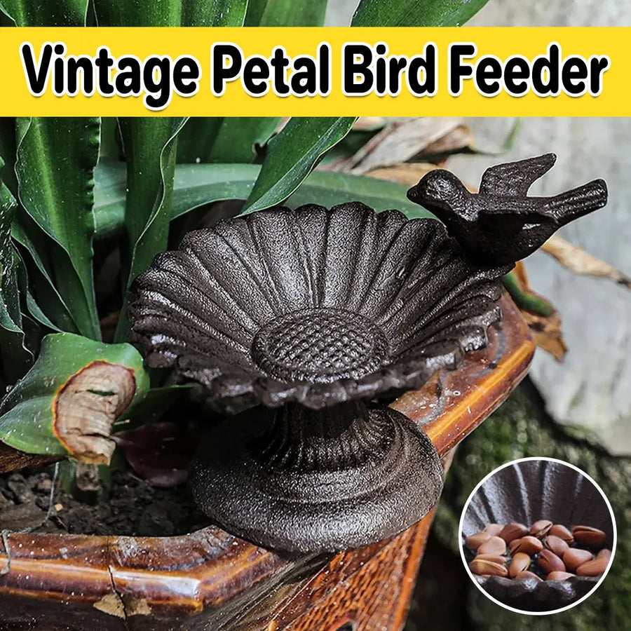 Retro Petal Shaped Bird Feeder Hanging Decorative Outdoor Garden Bird Feeding