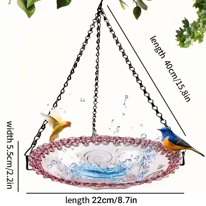 Balcony Bird Feeder Hanging Rail Mount Outdoor Suspended Feeding Station Garden - Grey