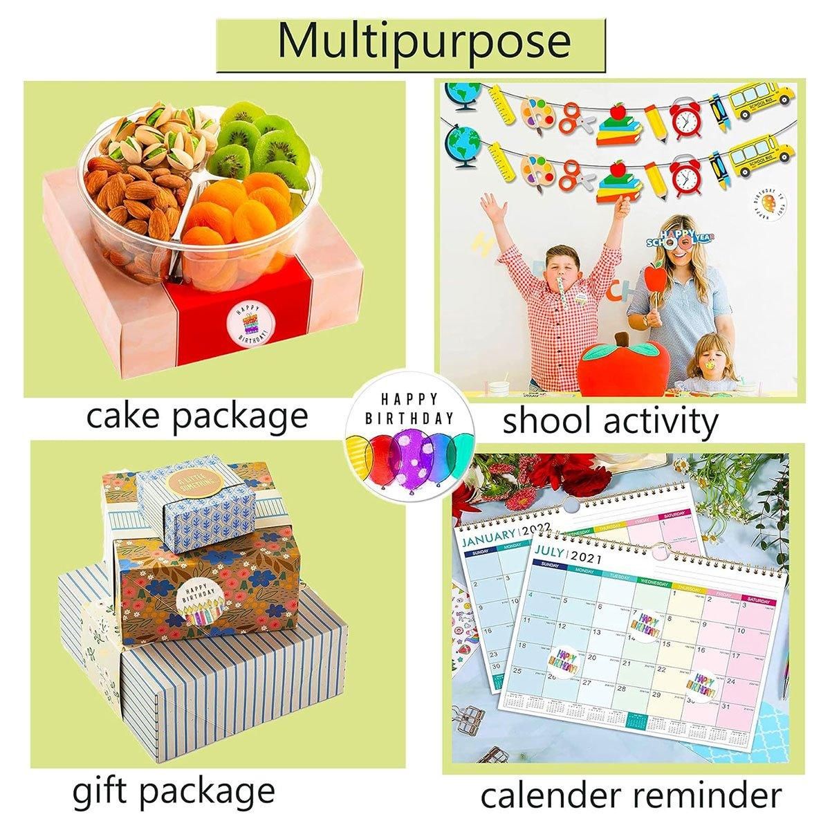 2 Rolls Happy Birthday Stickers Labels Gift Wrapping Decoration Party Supplies