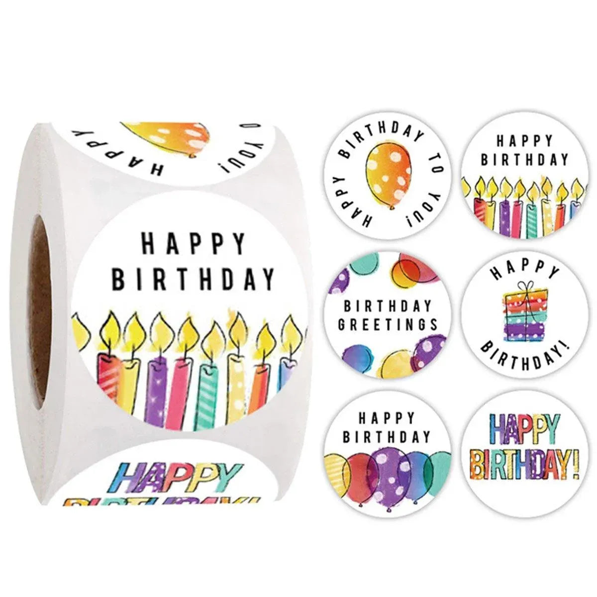 2 Rolls Happy Birthday Stickers Labels Gift Wrapping Decoration Party Supplies