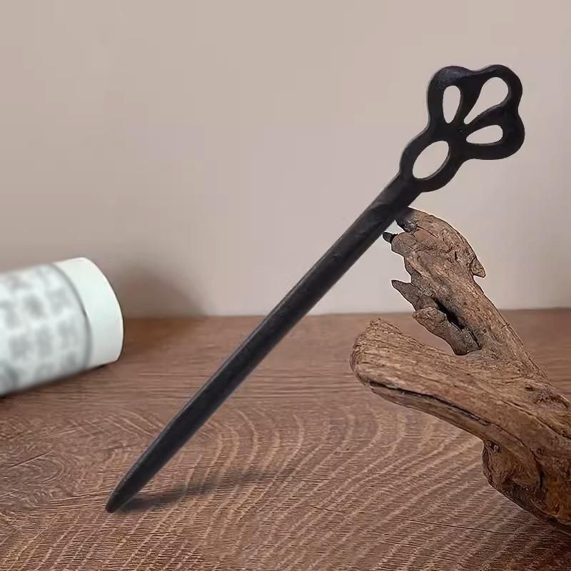 Retro Wooden Carved Hair Sticks Women Hairpin Barrette Chopsticks Accessories - B