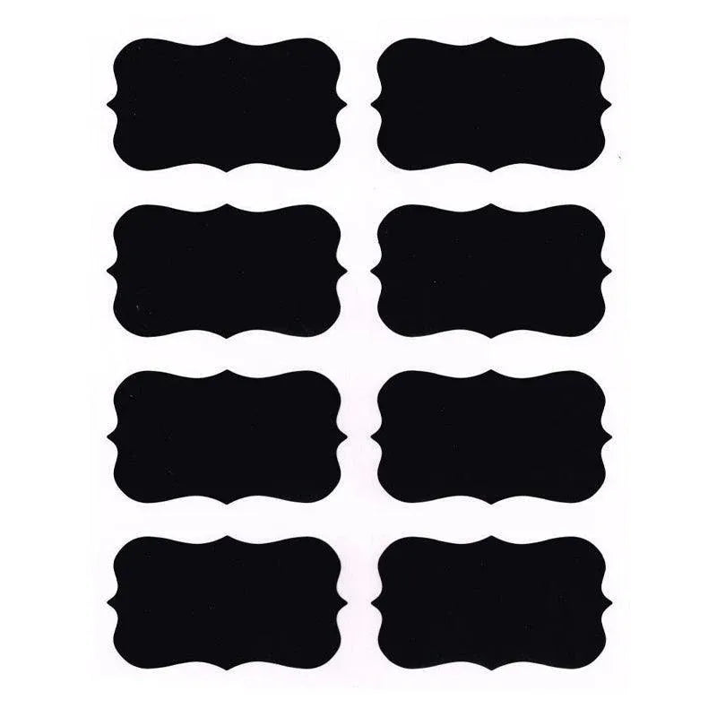 40 Jar Labels Stickers Black Labels Chalk Pen Kitchen Pantry Spice Herb AU Stock