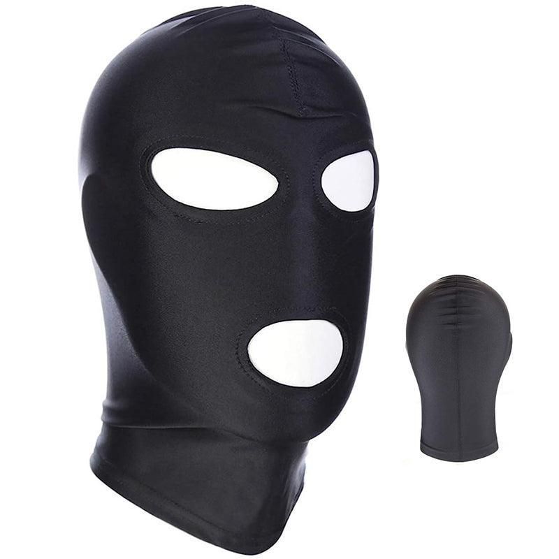 Black Face Mask Blindfold Head Mask Open Eye Mouth Adult Cosplay Gimp Mask