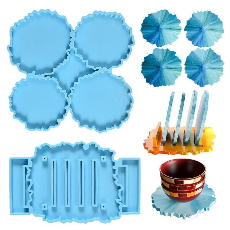 2pc Coaster Epoxy Resin Mould Silicone Cup Mat Holder DIY Craft Tool