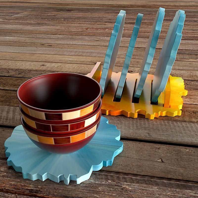 2pc Coaster Epoxy Resin Mould Silicone Cup Mat Holder DIY Craft Tool
