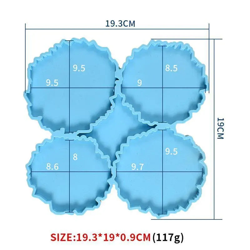 2pc Coaster Epoxy Resin Mould Silicone Cup Mat Holder DIY Craft Tool