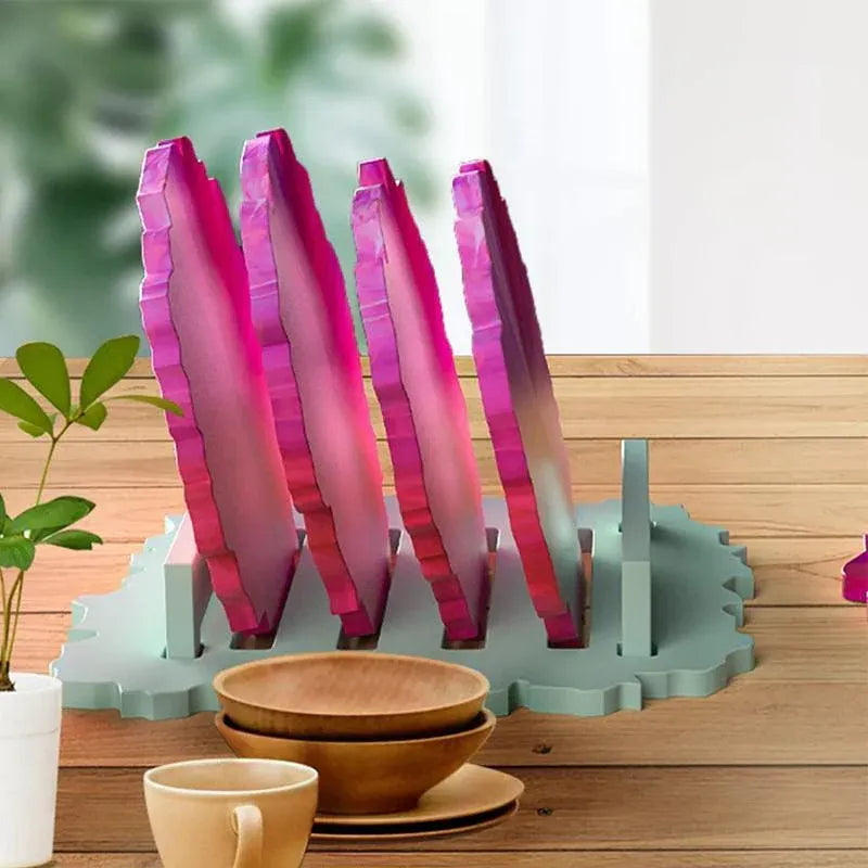 2pc Coaster Epoxy Resin Mould Silicone Cup Mat Holder DIY Craft Tool