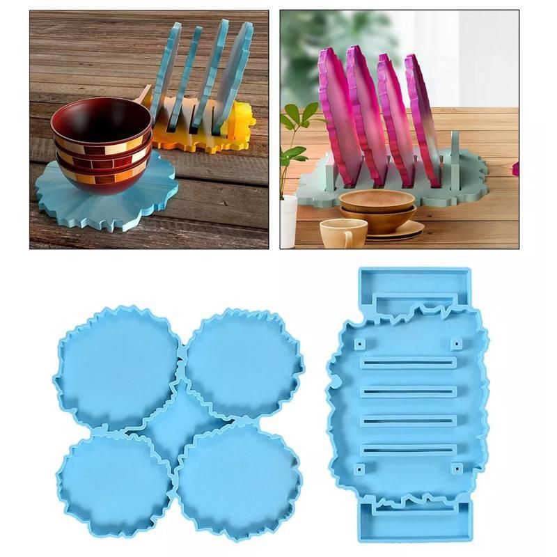 2pc Coaster Epoxy Resin Mould Silicone Cup Mat Holder DIY Craft Tool
