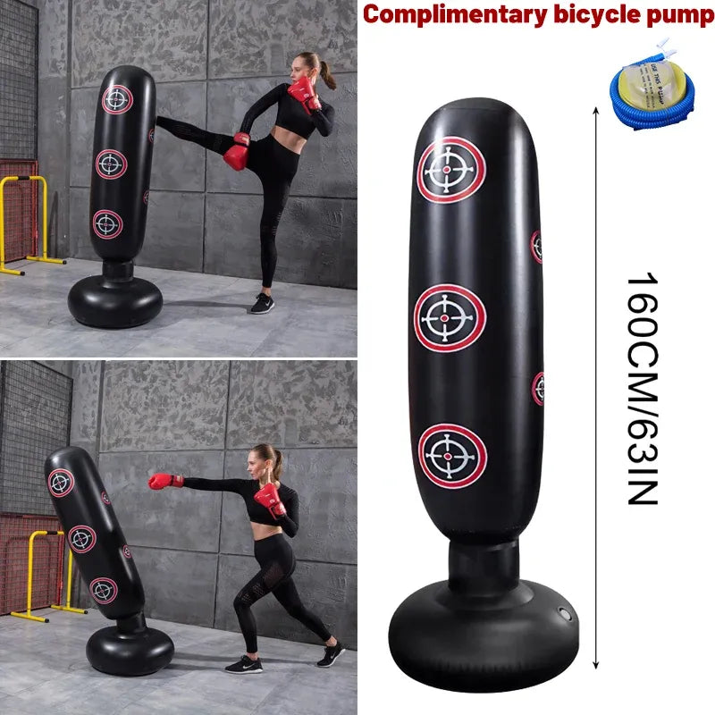 Free Standing Inflatable Punching Bag 160cm Boxing Training Fitness Bag