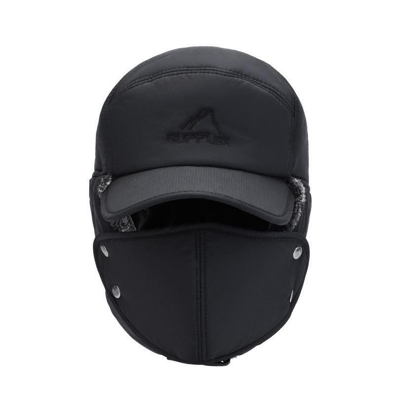 Winter 3 In 1 Thermal Fur Lined Trapper Bomber Hat With Ear Flap Face Mask Cap