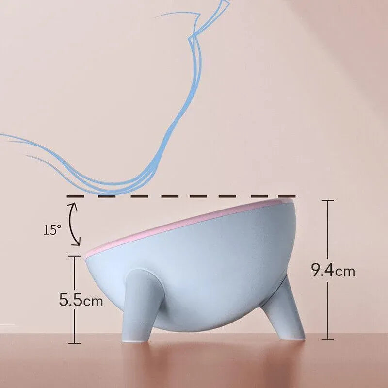 Raised Cat Bowl Pet Feeder Pet Bowl Elevated Dog Bowls 15° Tilted Pet Water Bowl - Cherry Blossom Pink